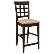 Gabriel - Lattice Back Counter Chair (Set of 2) - Cappuccino - JaxCo Furniture