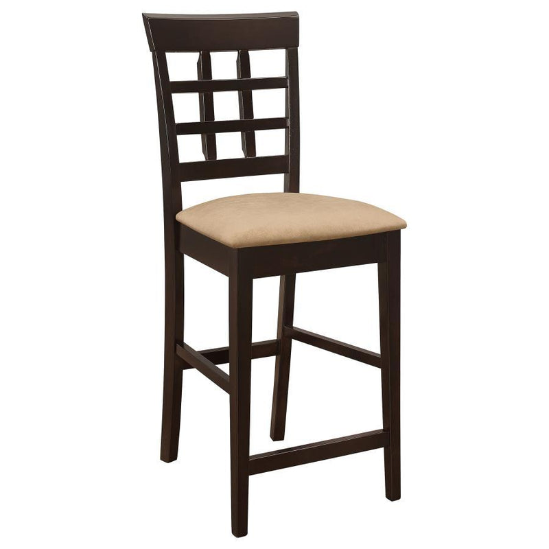 Gabriel - Lattice Back Counter Chair (Set of 2) - Cappuccino - JaxCo Furniture