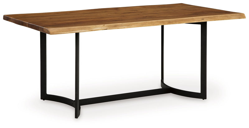 Fortmaine - Brown / Black - Rectangular Dining Room Table - JaxCo Furniture