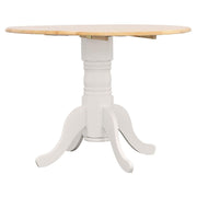 Allison - 5 Piece Round Drop Leaf Dining Table Set - White - JaxCo Furniture