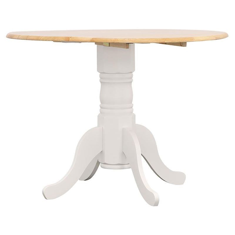Allison - 5 Piece Round Drop Leaf Dining Table Set - White - JaxCo Furniture