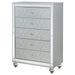 Gunnison - 5-Drawer Bedroom Chest - Silver Metallic - JaxCo Furniture