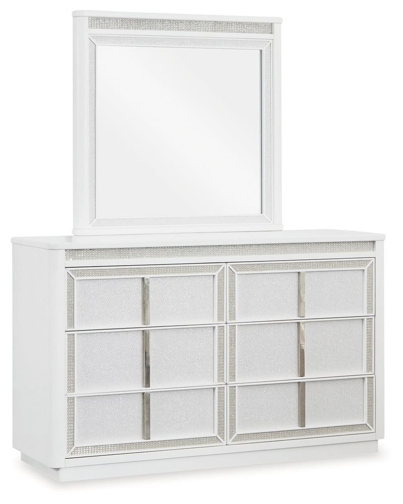 Chalanna - White - Dresser And Mirror - JaxCo Furniture