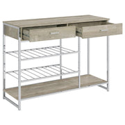 Melrose - 2-Drawer Home Bar Storage With Wine Rack Gray - Gray - JaxCo Furniture