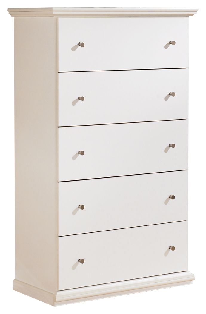 Bostwick - White - Five Drawer Chest - JaxCo Furniture