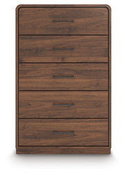 Fortlorn - Walnut Brown - Five Drawer Chest - JaxCo Furniture
