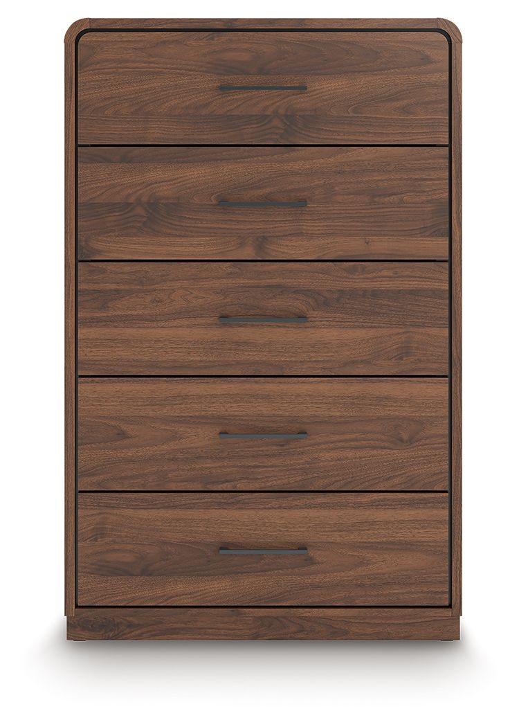 Fortlorn - Walnut Brown - Five Drawer Chest - JaxCo Furniture