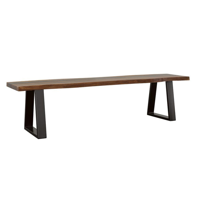 Ditman - Live Edge Wood Dining Bench - Gray Sheesham - JaxCo Furniture