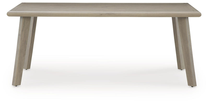 Cliff Trails - Beige - Rectangle Dining Table With Umbrella Option - JaxCo Furniture