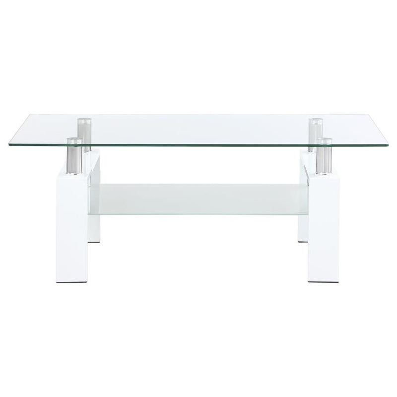 Dyer - 1-Shelf Rectangular Glass Top Table - JaxCo Furniture