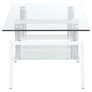 Dyer - 1-Shelf Rectangular Glass Top Table - JaxCo Furniture
