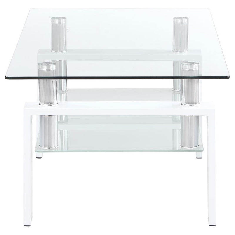 Dyer - 1-Shelf Rectangular Glass Top Table - JaxCo Furniture