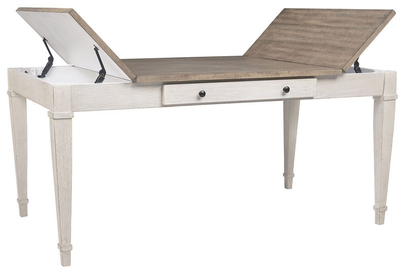 Skempton - White - RECT DRM Table w/Storage - JaxCo Furniture