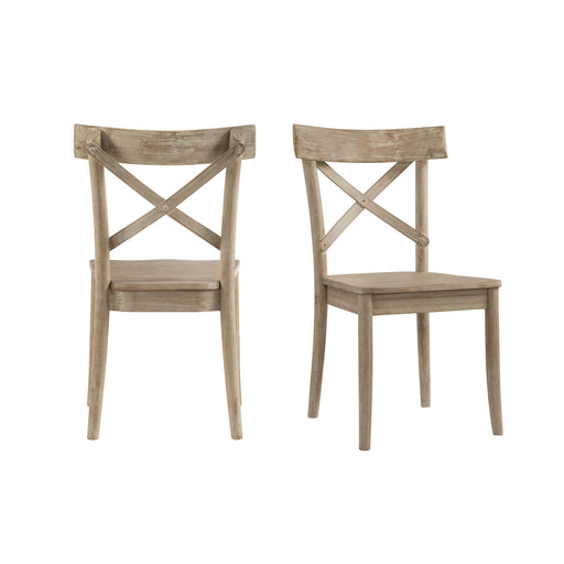 Callista - X-Back Wooden Side Chair (Set of 2) - Beach - JaxCo Furniture