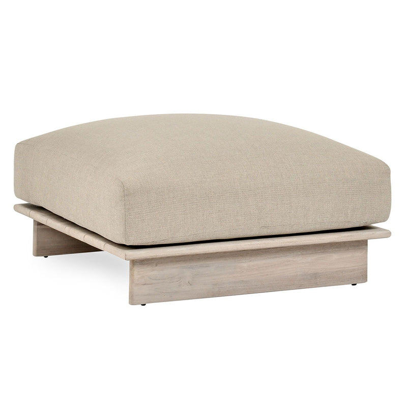 Livia - Teak Outdoor Ottoman - Taupe - JaxCo Furniture