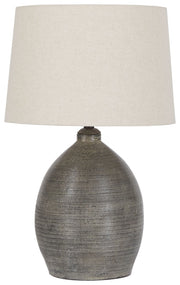 Joyelle - Gray - Terracotta Table Lamp - JaxCo Furniture