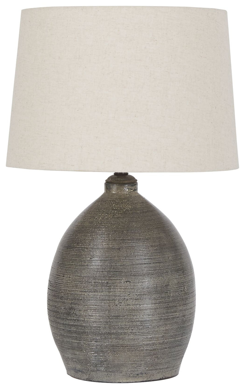 Joyelle - Gray - Terracotta Table Lamp - JaxCo Furniture