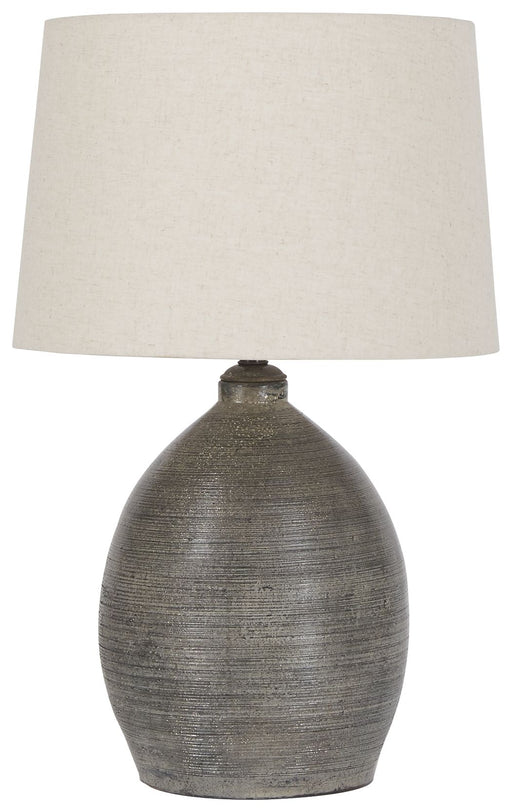 Joyelle - Gray - Terracotta Table Lamp - JaxCo Furniture