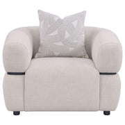 Jeanette - Fabric Upholstered Round Arm Accent Chair - Beige - JaxCo Furniture
