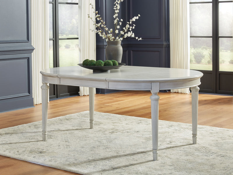 Montelaine - Antique White - Oval Dining Room Extension Table - JaxCo Furniture