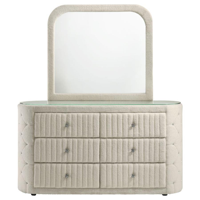 Sonya - 6-Drawer Upholstered Bedroom Dresser - JaxCo Furniture