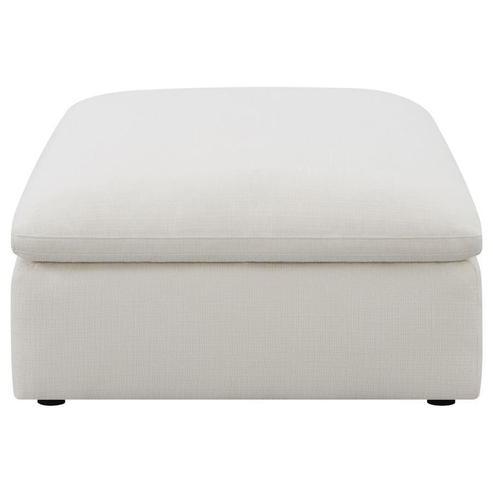 Hobson - Square Upholstered Ottoman - Ivory - JaxCo Furniture