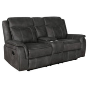 Lawrence - Upholstered Padded Arm Reclining Loveseat - Charcoal - JaxCo Furniture