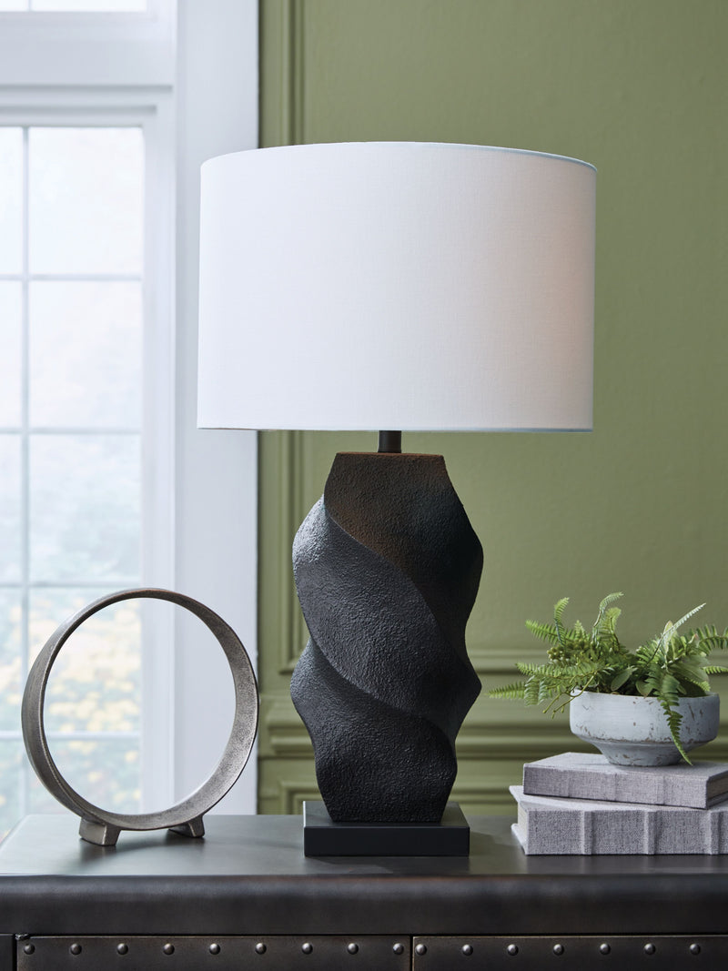 Amillion - Black - Poly Table Lamp - JaxCo Furniture