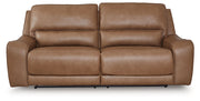 DeepWakes - Caramel - 2 Seat Power Reclining Sofa Adjustable Headrest - JaxCo Furniture