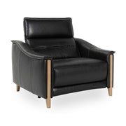 Cullman - Leather Power Recliner Accent Chair - Black - JaxCo Furniture