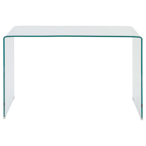 Ripley - Tempered Bent Glass Writing Desk Clear - Clear Glass - JaxCo Furniture