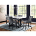 Tuscany - 5 Piece Counter Height Dining Set, Table & Four Chairs - Charcoal - JaxCo Furniture