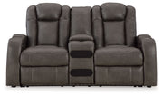 Fyne-dyme - Power Reclining Loveseat With Console/Adj Hdrst - JaxCo Furniture