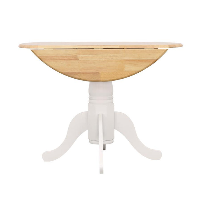 Allison - Round Drop Leaf Extension Dining Table - White - JaxCo Furniture