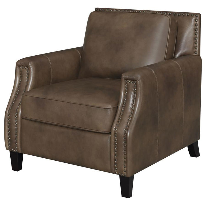 Leaton - Upholstered Recessed Arm Accent Chair - Brown Sugar - JaxCo Furniture