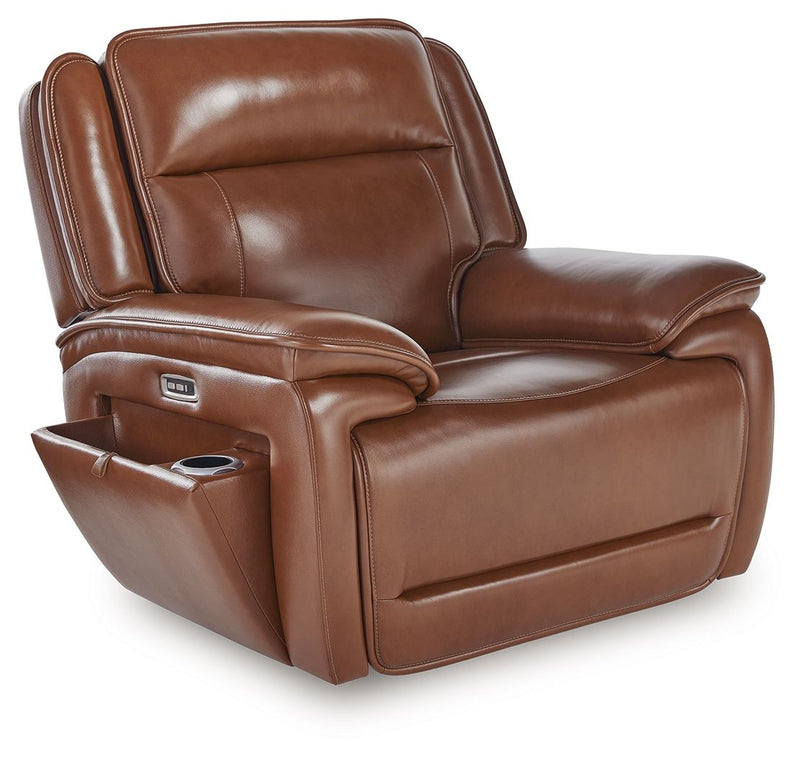 Healy Pier - Chocolate - Power Recliner / Adj Headrest - JaxCo Furniture
