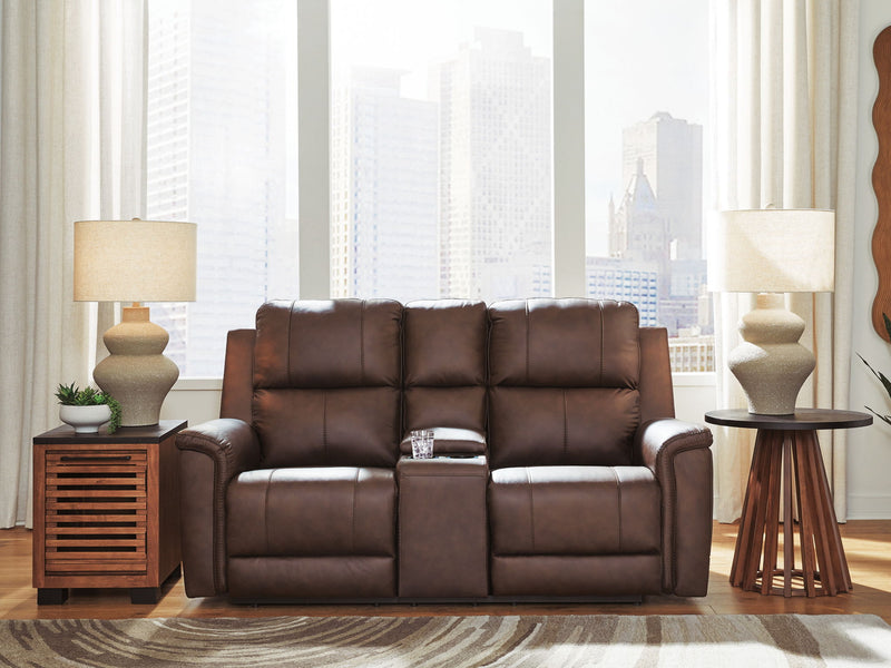 Bleckley - Power Reclining Loveseat With Console / Adjustable Headrest - JaxCo Furniture