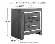 Lodanna - Gray - Two Drawer Night Stand - JaxCo Furniture
