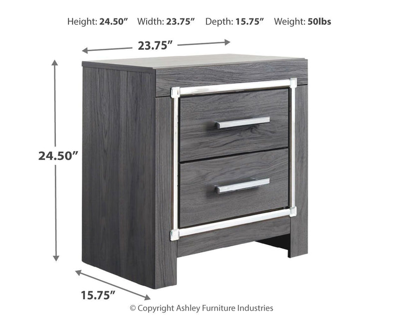 Lodanna - Gray - Two Drawer Night Stand - JaxCo Furniture