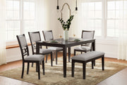 Langwest - Brown - Dining Room Table Set (Set of 6) - JaxCo Furniture