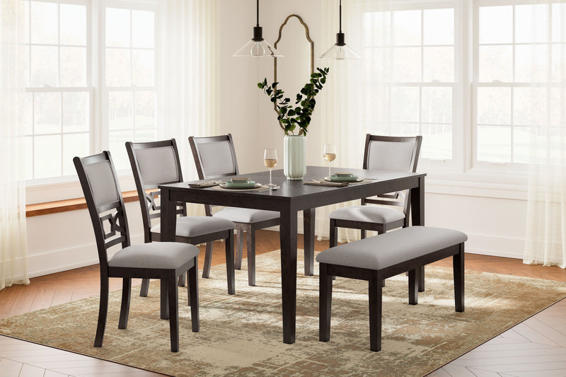 Langwest - Brown - Dining Room Table Set (Set of 6) - JaxCo Furniture