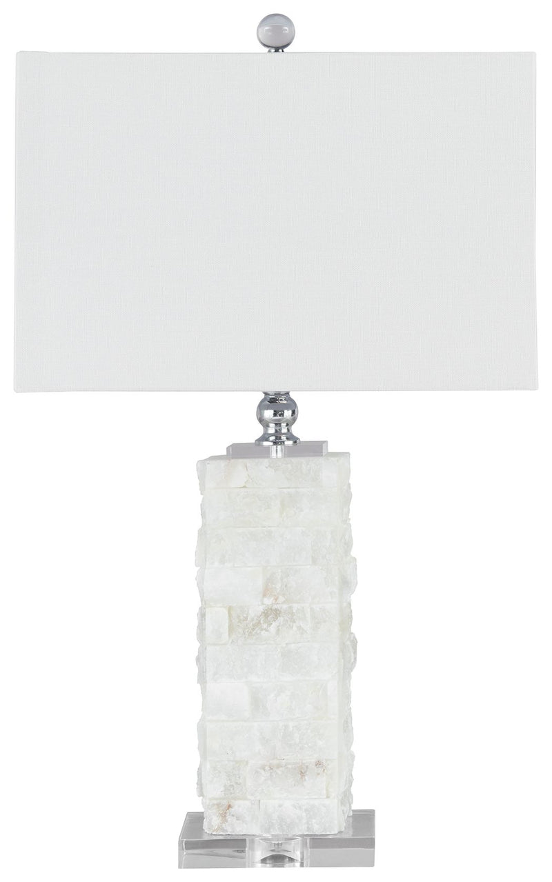 Malise - White - Alabaster Table Lamp - JaxCo Furniture