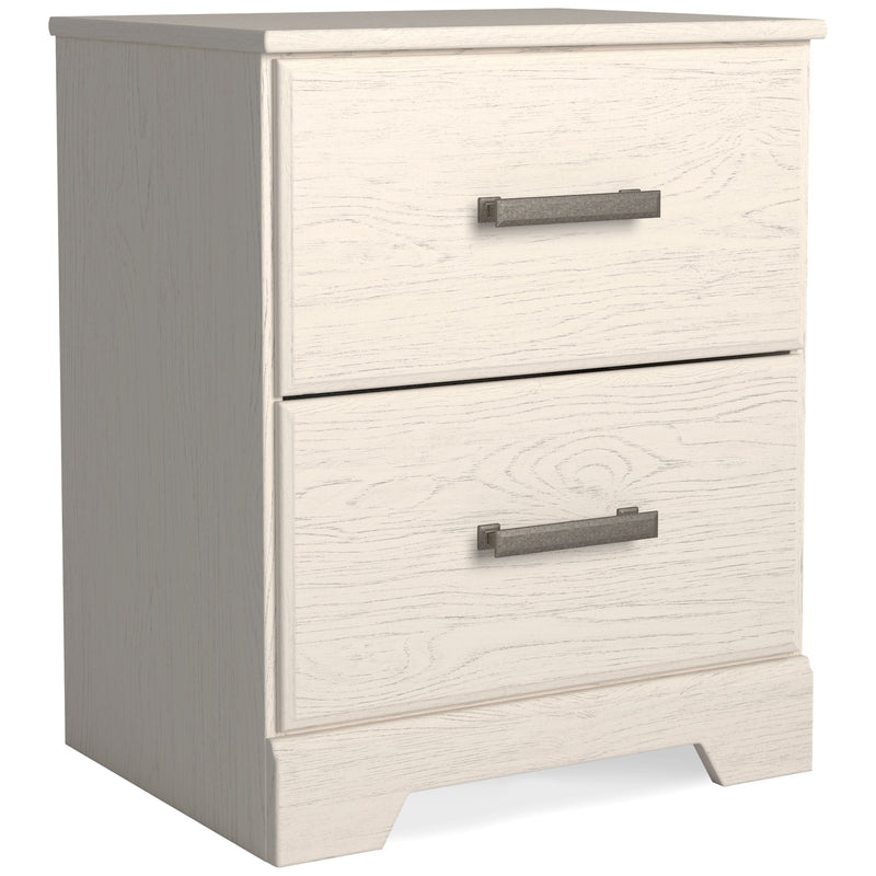 Stelsie - White - Two Drawer Night Stand - JaxCo Furniture