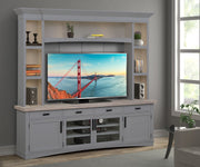 Americana Modern - TV Console with Hutch, Backpanel and LED Lights - JaxCo Furniture