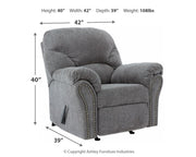 Allmaxx - Pewter - Rocker Recliner - JaxCo Furniture