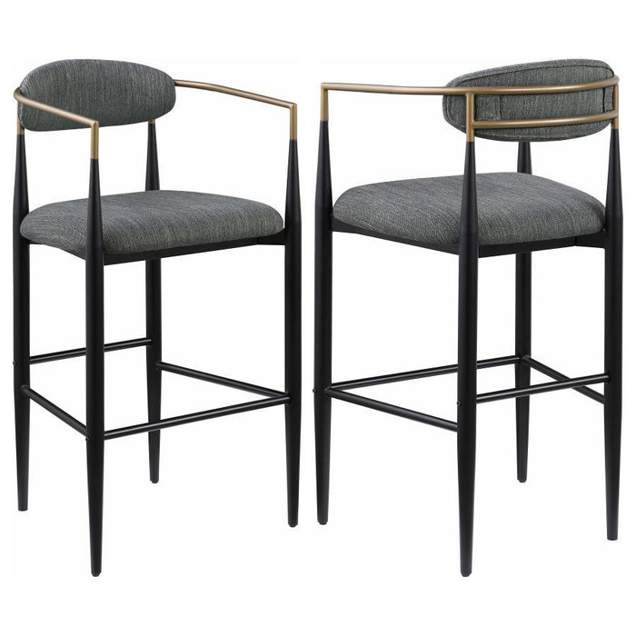 Tina - Metal Pub Height Bar Stool With Upholstered Back And Seat (Set of 2) - JaxCo Furniture