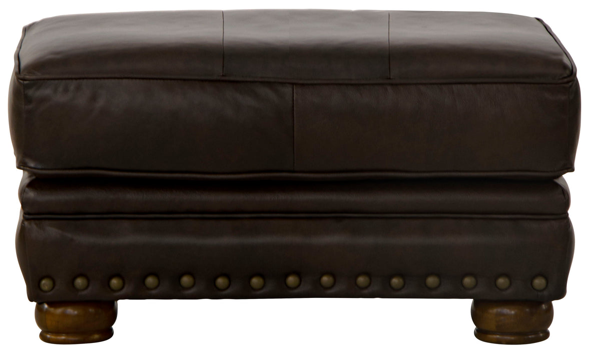 Roberto - Ottoman - Cocoa - Leather - JaxCo Furniture