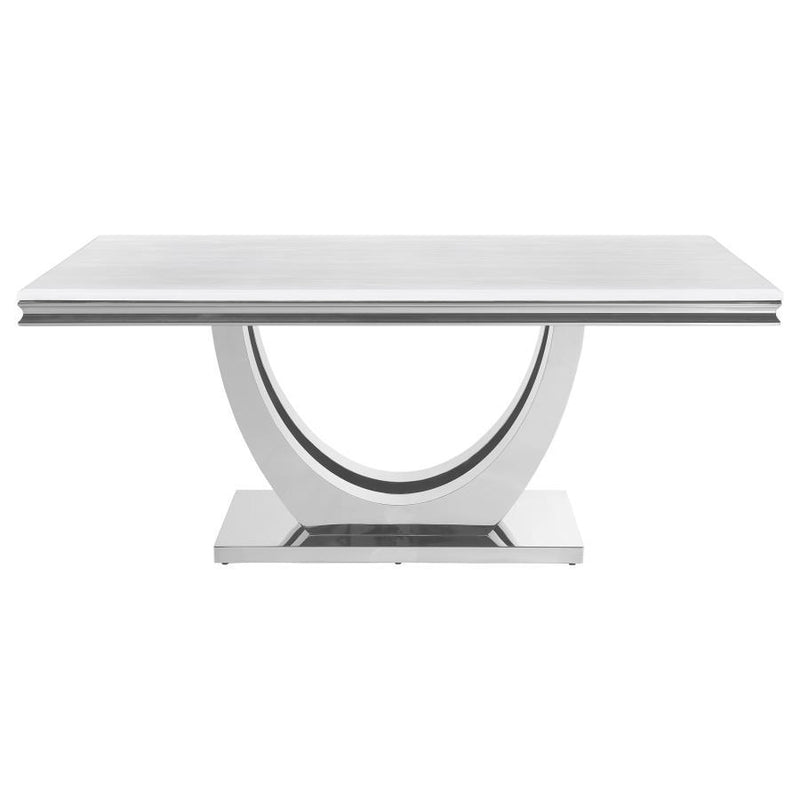 Kerwin - Rectangular Stone Top Dining Table - White - JaxCo Furniture