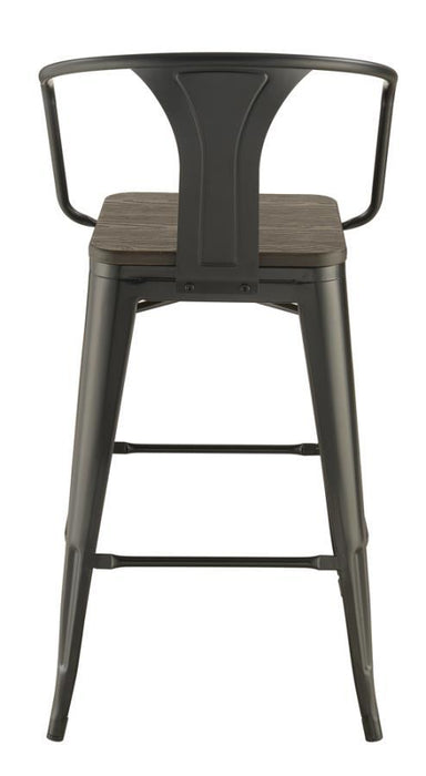 Cavalier - Metal Bar Chair (Set of 2) - Dark Elm And Matte Black - JaxCo Furniture