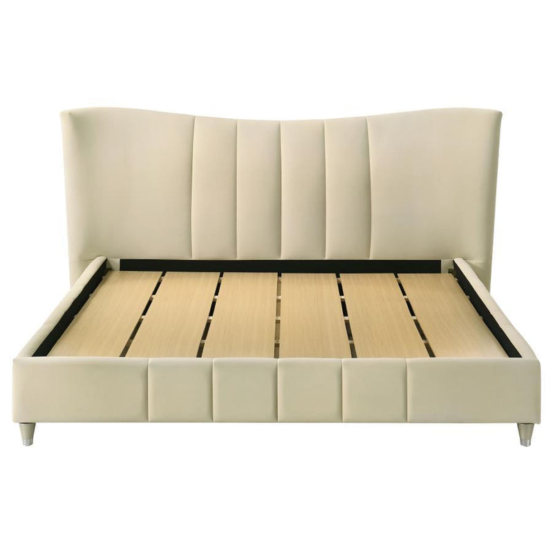 Evelyn - Upholstered Panel Platform Bed - JaxCo Furniture
